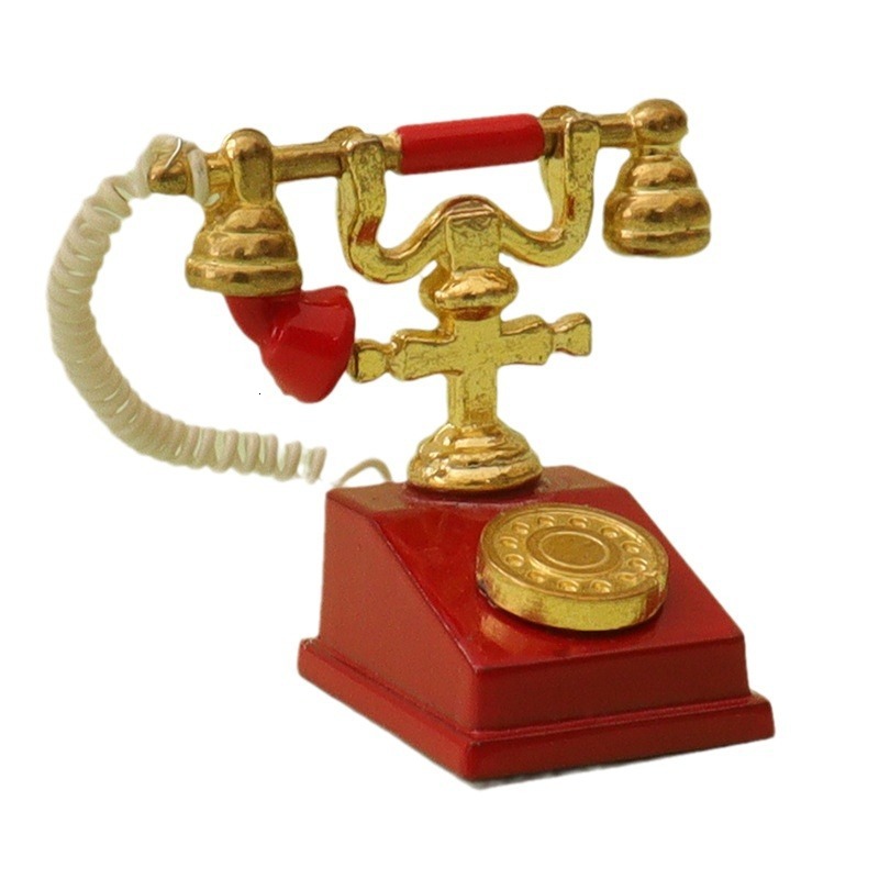 New Cute Hat, Little Girl, Creative Mini Simulation, Retro Telephone, Babyhouse, Home Accessories, Decorative Ornaments