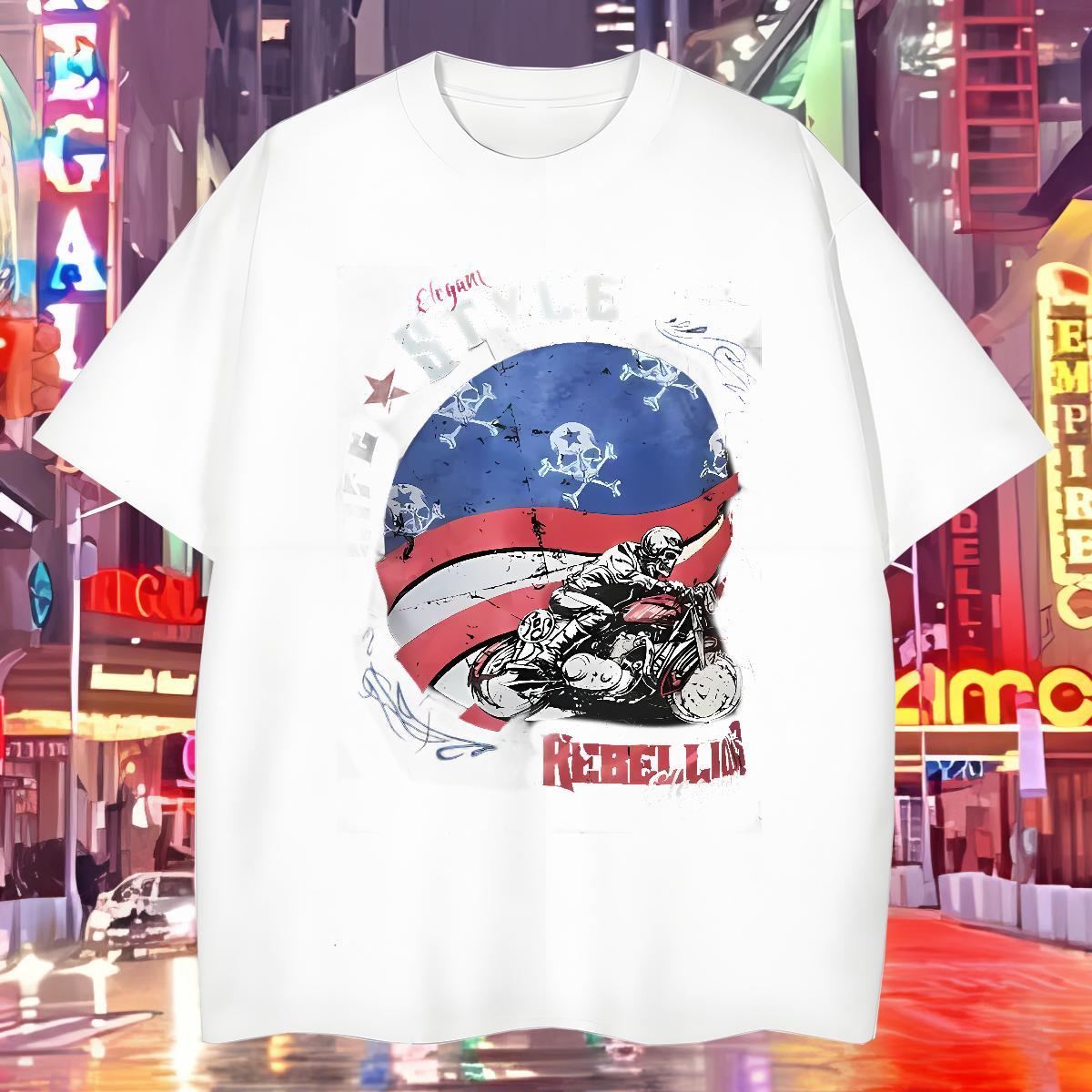 Popular Mens T Shirts 100% Cotton 230g skull Hip Hop Street Anime Print Breathable Crew Neck Mens Tshirts Designer Tops Tees
