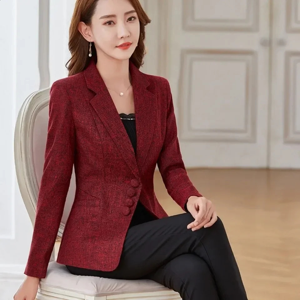 Fashionable womens jacket workwear set thin single chest business formal vest 240814