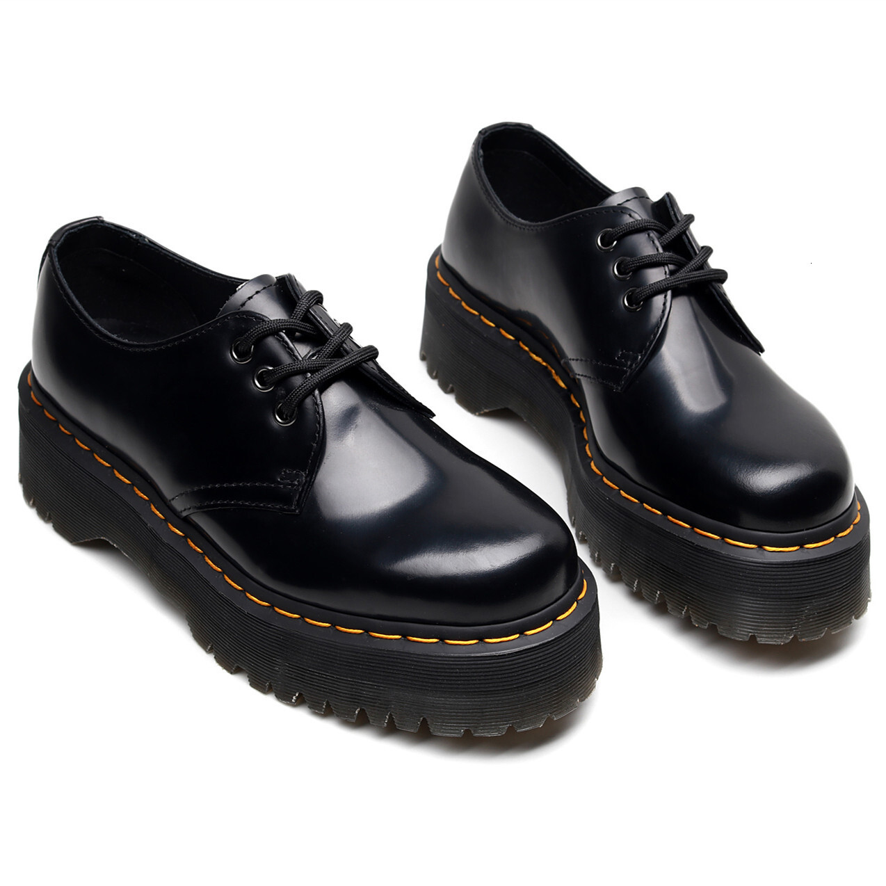 Lei Yu 1461 Thick Soled Low Top Small Leather Shoes With 3 Holes British Style Casual Versatile Student Height Increasing And Slimming Short Boots For