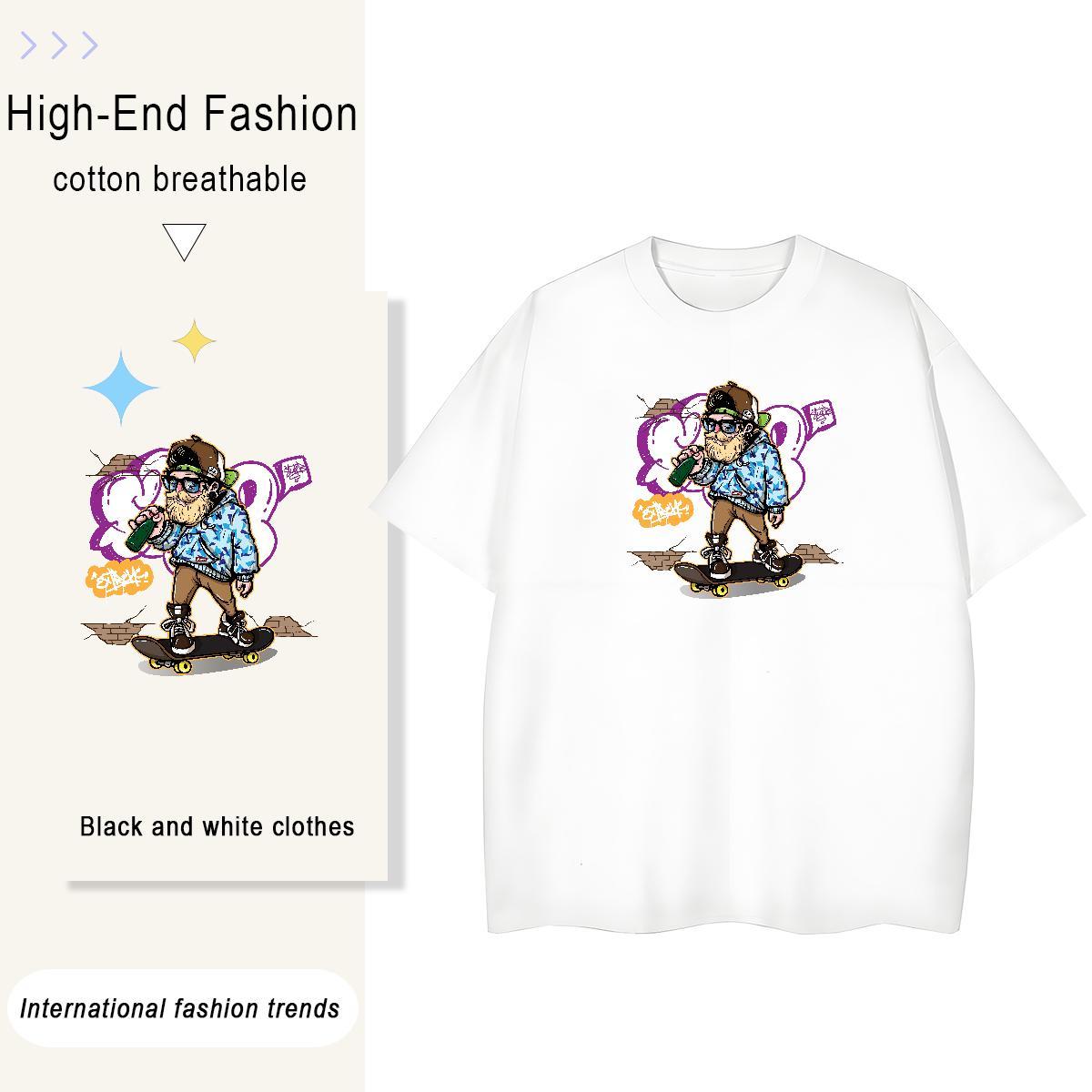 Free Shipping Man T Shirts 230g 100% Cotton character Casual Graphic Breathable Soft Men Tshirts DIY Customized Top Tees