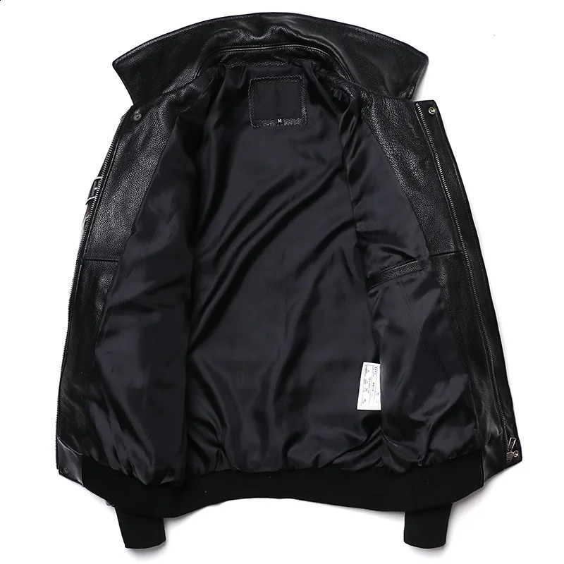 black flight suit leather jacket mens natural denim cross anchor embroidery fashionable motorcycle clothing w240816