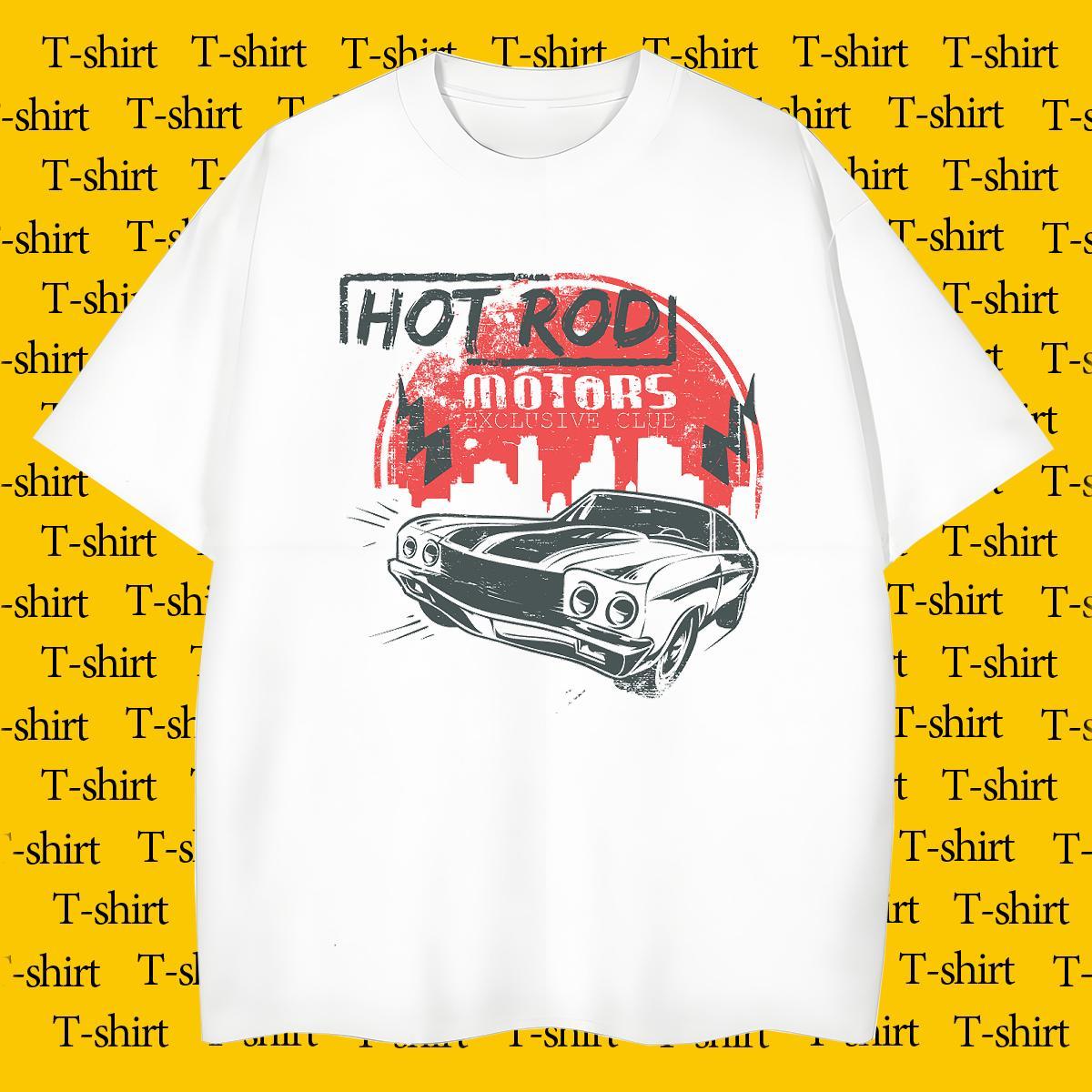 Brand T Shirts Men 230g Pure Cotton car Sports Casual DIY Anime O Neck Short Sleeves Couples T Shirts 2024 Tops