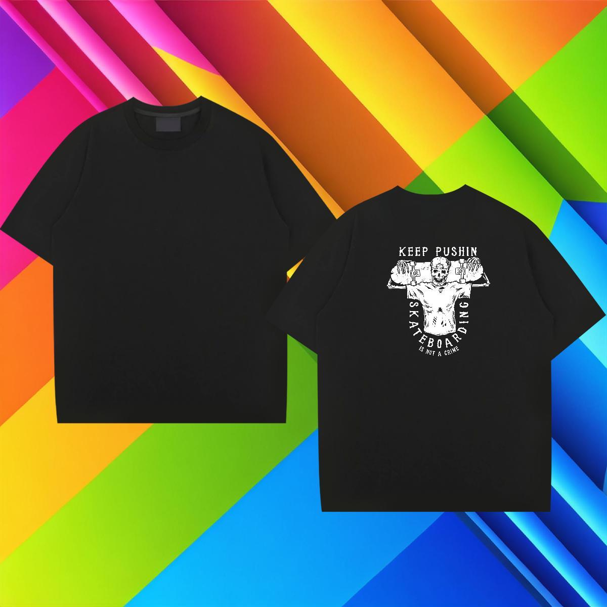 Loose Fit T-Shirts for Men 100% Cotton 230g skull Sport Anime Breathable Tshirt for Man Woman Classic Casual Tops Tees