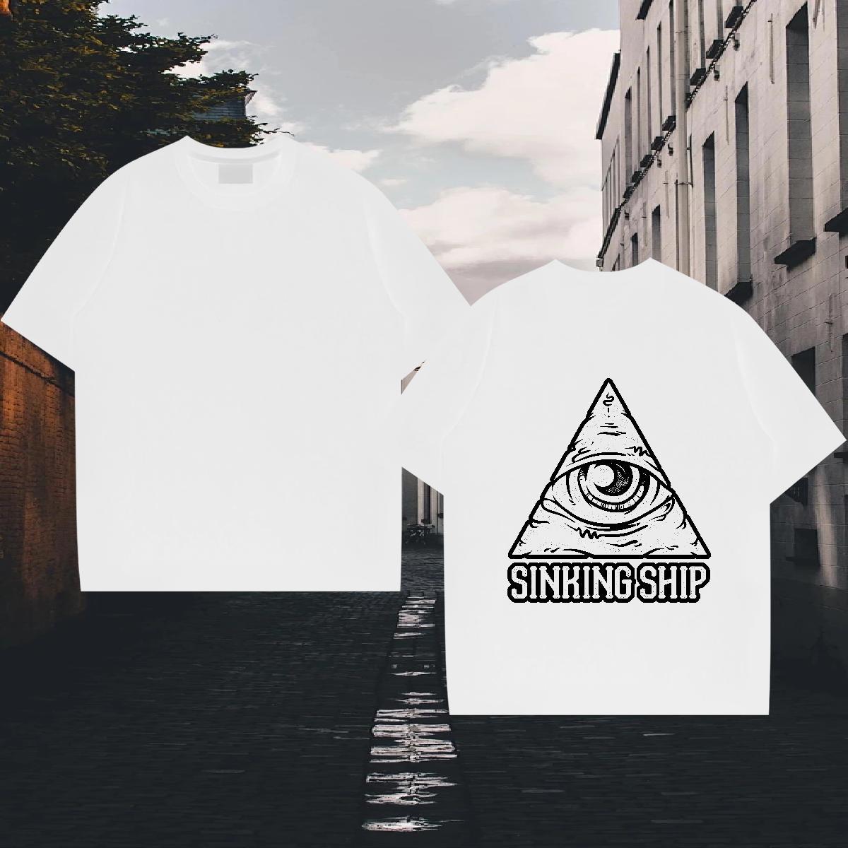 High Quality T-Shirts for Men 230g Cotton eye of the devil Home Outdoor Oversized 3XL 4XL Breathable Short Sleeve Men Tops Tees 2024 Summer Polos