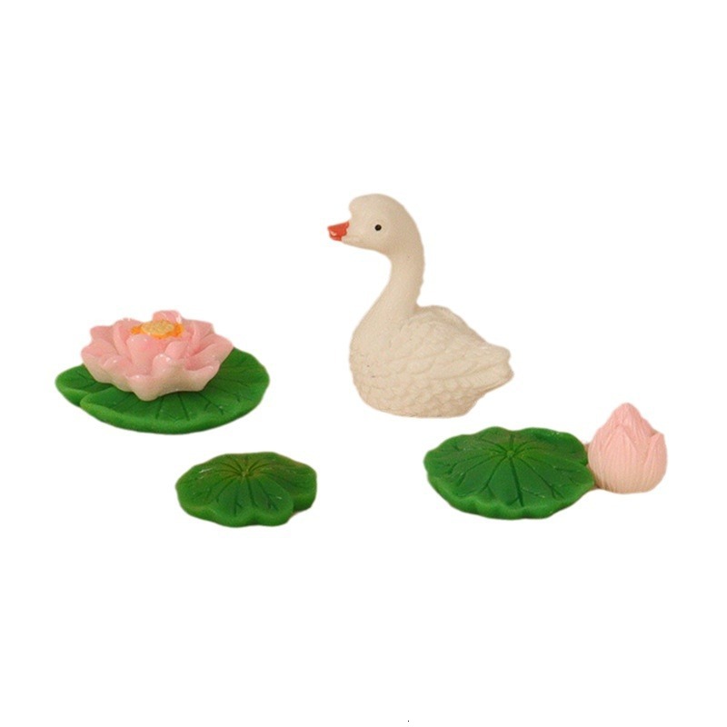 Pond Micro Creative Resin Crafts Lotus Frog Mini Fish Landscape Miniature Decorative Ornament OB11