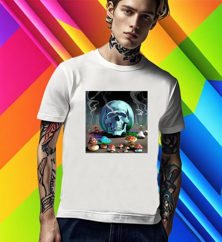 Cool Design T-Shirts 230g Cotton skull Outdoor Custom Printing Breathable Crew Neck Men Tops Tees Casual New Clothings