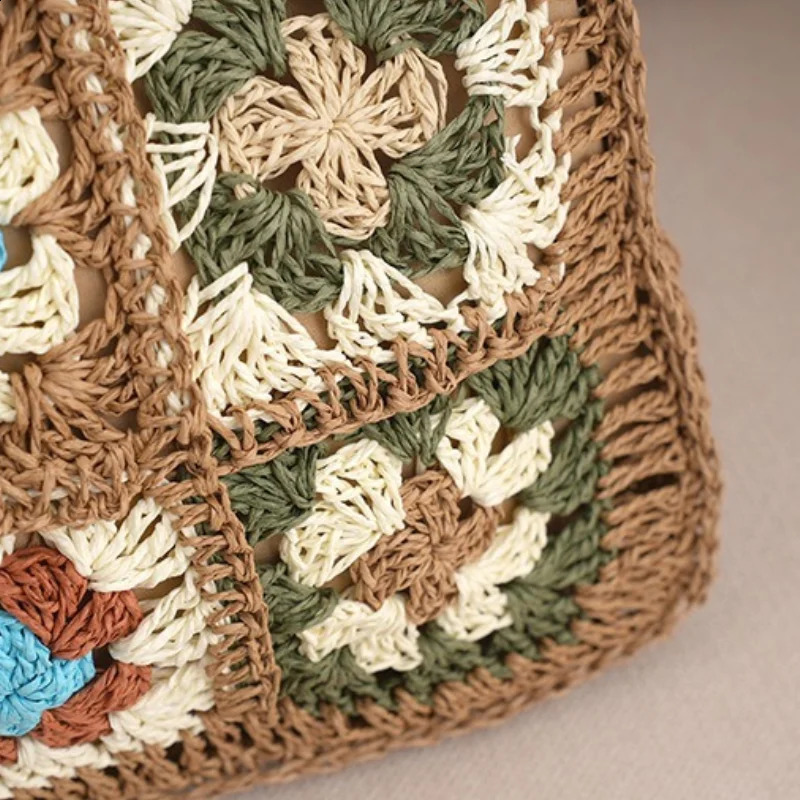 1pc Handknitted Bag Bohemian Crocheted Hollow Shoulder Beach For Summer Vacation Mommy 240816Z