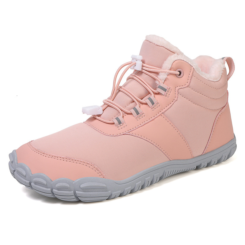 Outdoor Snow Boots For Men, Winter New Style, Anti Slip, Waterproof, Veet Warm Cotton Shoes, Women's Thick Soled Barefoot Five Finger Shoes