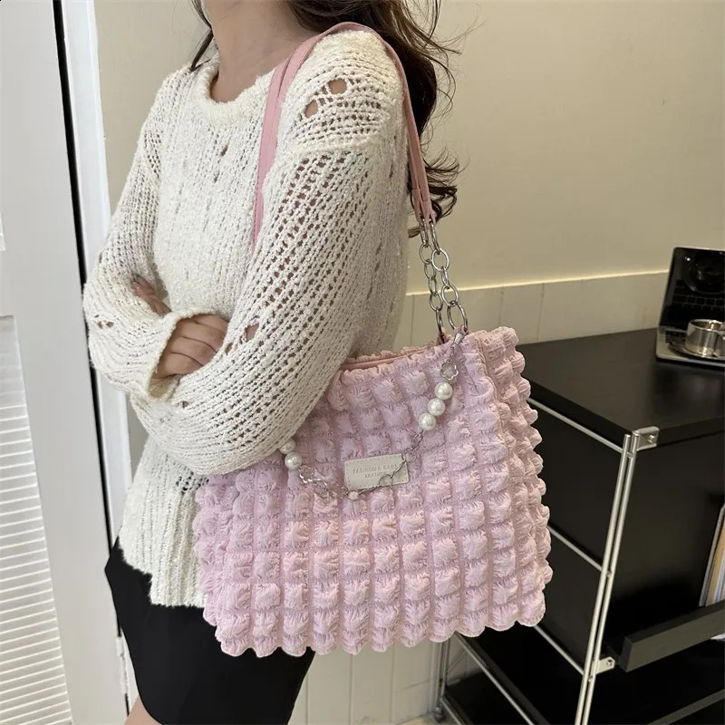 Women Shoulder Bag Quilted Padded Fashion Pleated Bubbles Cloud Bags Large CapacityTote Bucket Ruched Handbags 240816Z