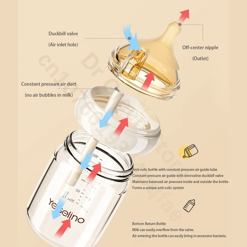 born specific bottle/high borosilicate glass anti inflation bottle/for babies aged 0-6 months 240812