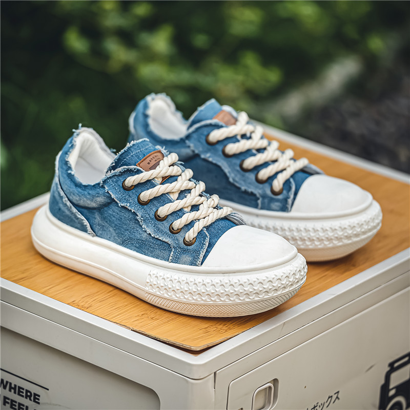 National small canvas casual big head summer breathable fashion brand all matching men's denim sports shoes