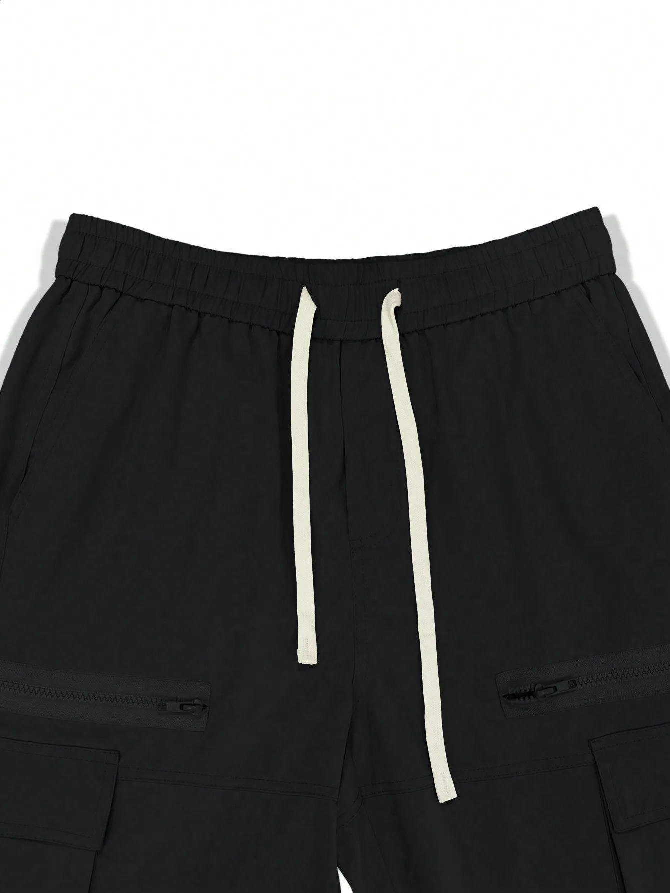 Mens Drawstring Trendy Flap Pockets Cargo Pants 240810