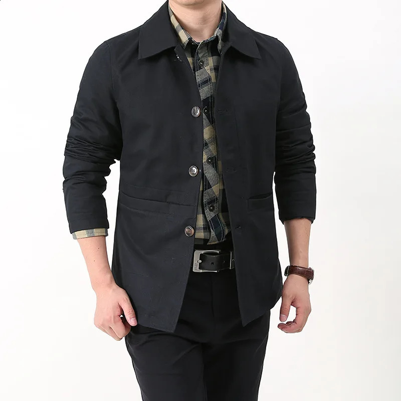 MaiDangDi spring and summer washed cotton foreign trade jacket suitable for mens workwear jackets lapel flight suits w240816