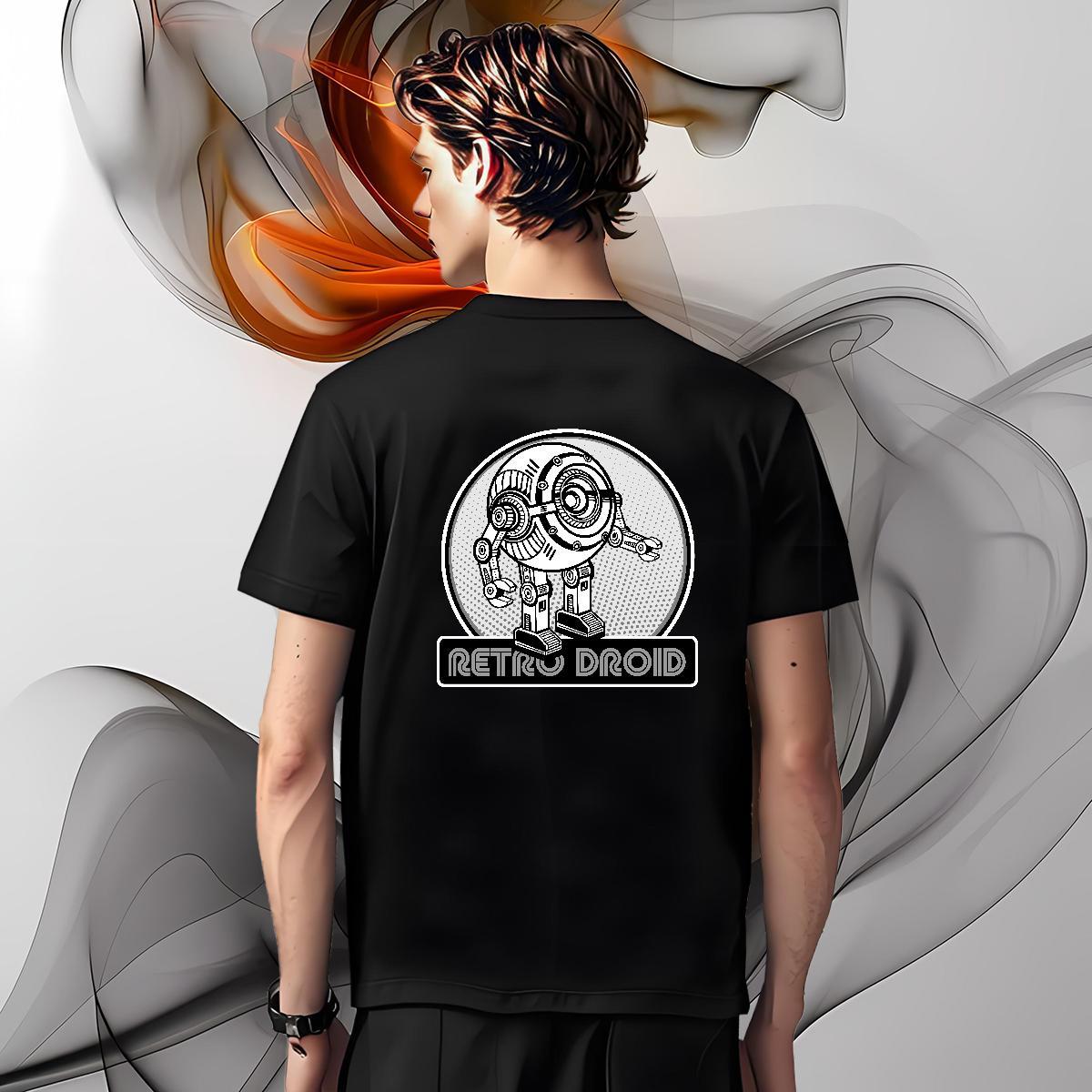 Cool Man T Shirts 230g Pure Cotton robot Spring Summer Black White Breathable Crew Neck Men Tshirts New Designer Tee Shirt