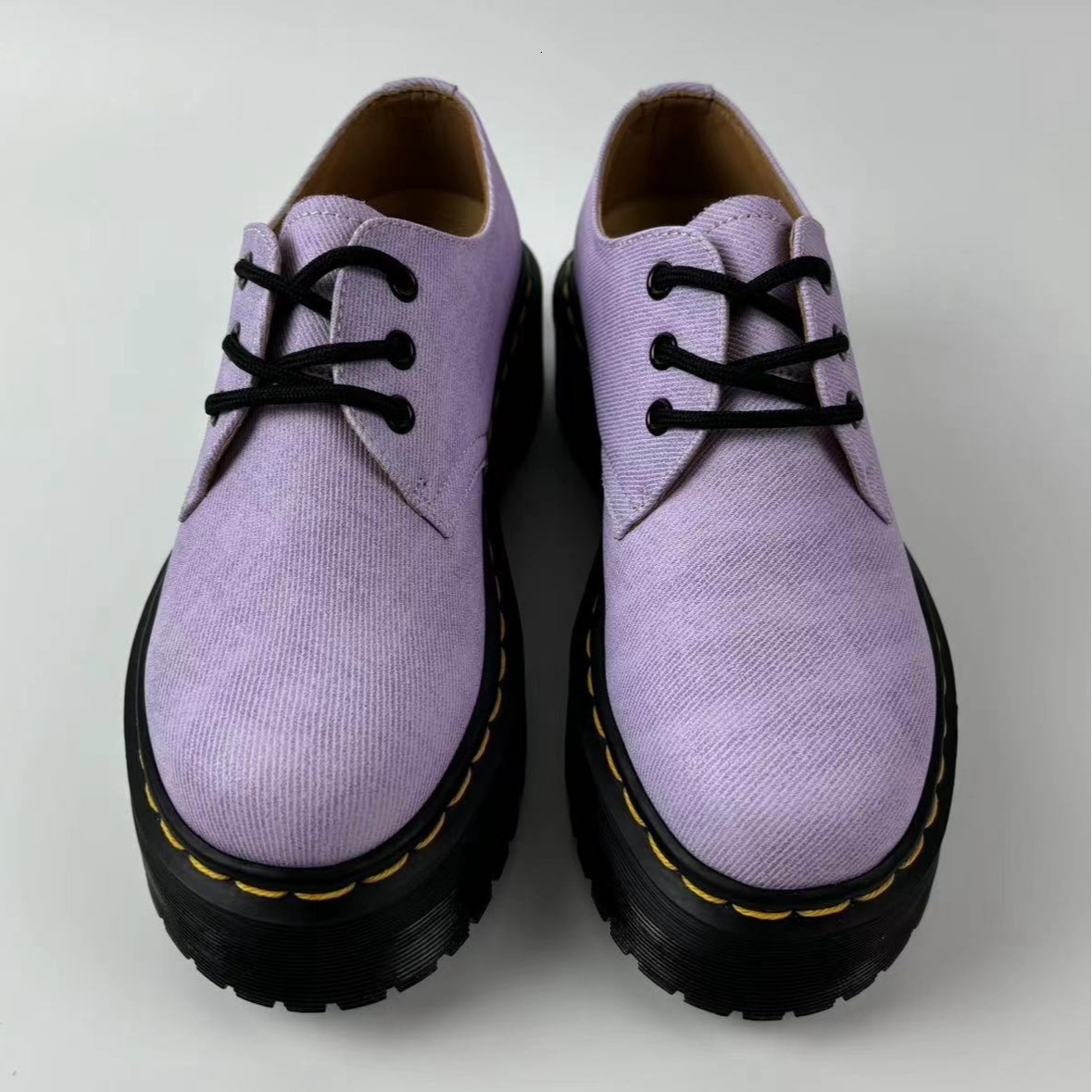 Lei Yu 1461 Thick Soled Low Top Small Leather Shoes With 3 Holes British Style Casual Versatile Student Height Increasing And Slimming Short Boots For