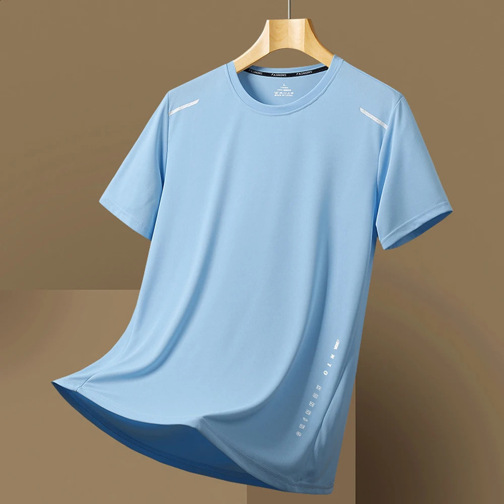 Mens Sports Tshirt Solid Color Quick Drying Breathable Short Sleeve Tees Casual Oneck Loose Tops Outdoor Running Tracksuits 24