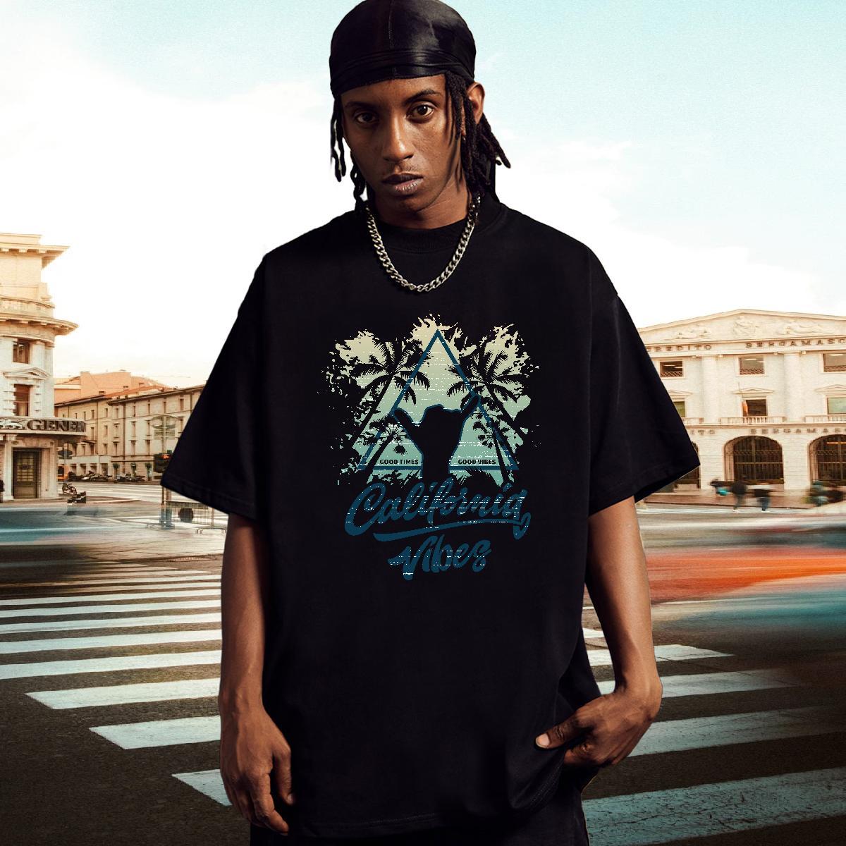 Soft Mens T Shirts 100% Cotton 230g letter Casual Beach Cartoon Print Round Neck Short Sleeve Mens Tshirts New Arrival Clothings