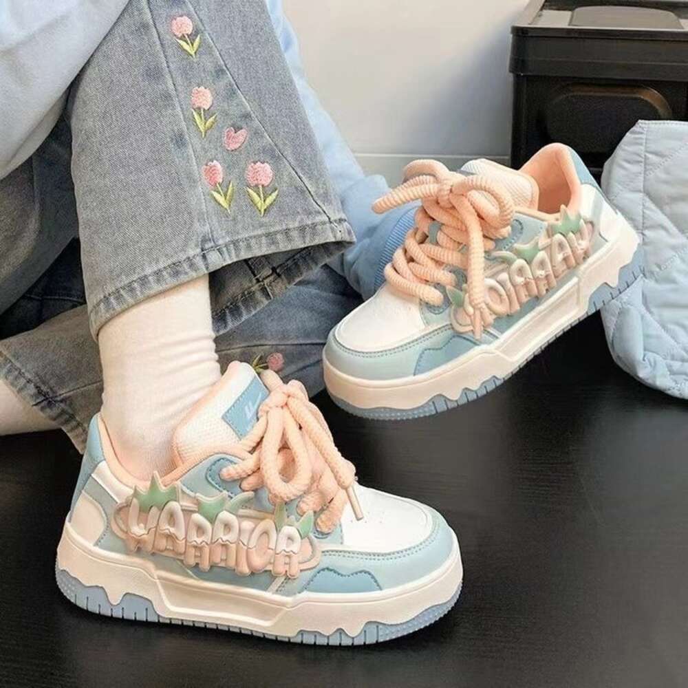 Pink Girls' Board 2024 Spring New Instagram Fashion Versatile Student Leisure New Sports Women's Shoes