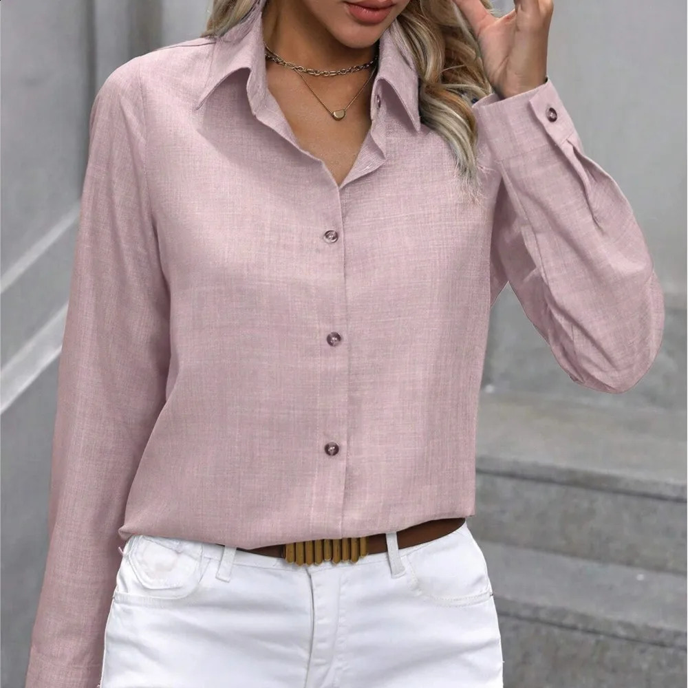 Elegant contrast long sleeved cardigan wool sweater casual single chest solid color womens lapel shirt 240814