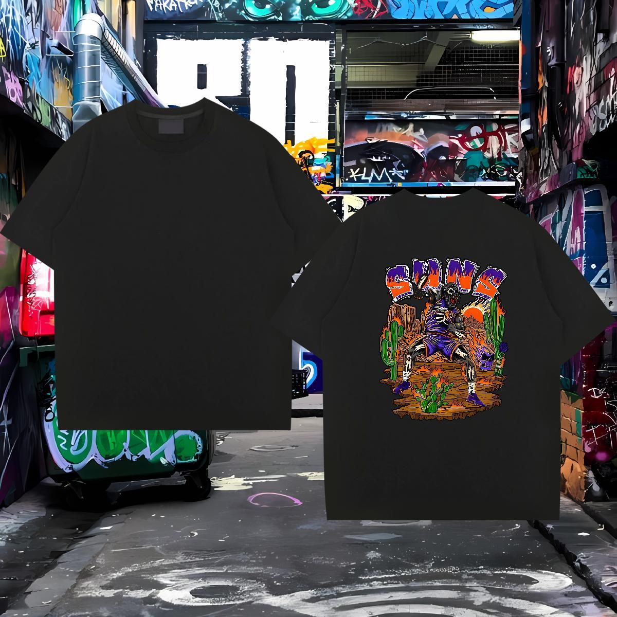 Soft T Shirt For Man 100% Cotton 230g skull Hip Hop DIY Logo Oversized Pure Cotton Men Tops Tees 2024 Wear