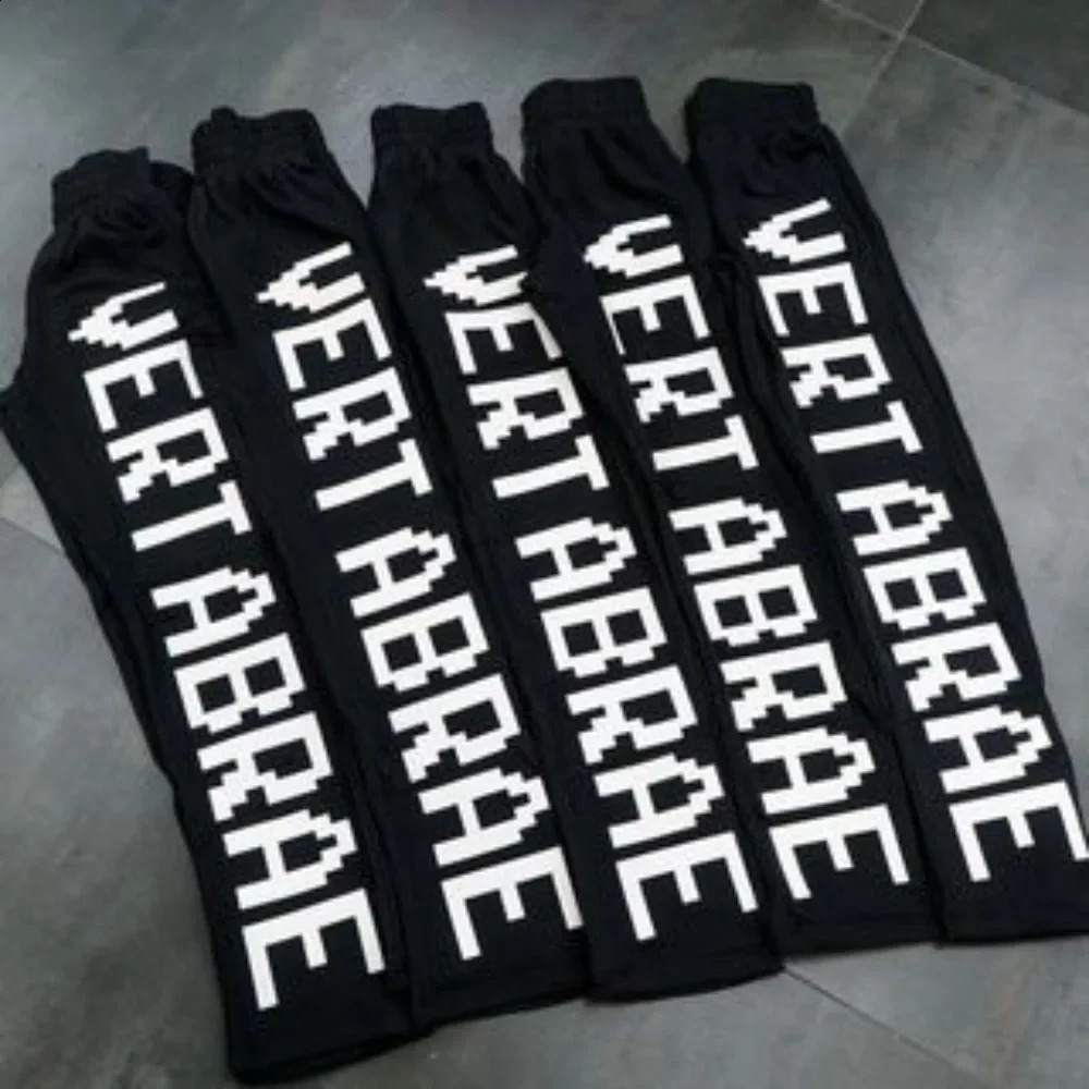 Hip Hop Street Letter Printed Loose Casual Pants Mens Vertabrae Sports Harajuku Elastic Waist Drawstring Running 240816