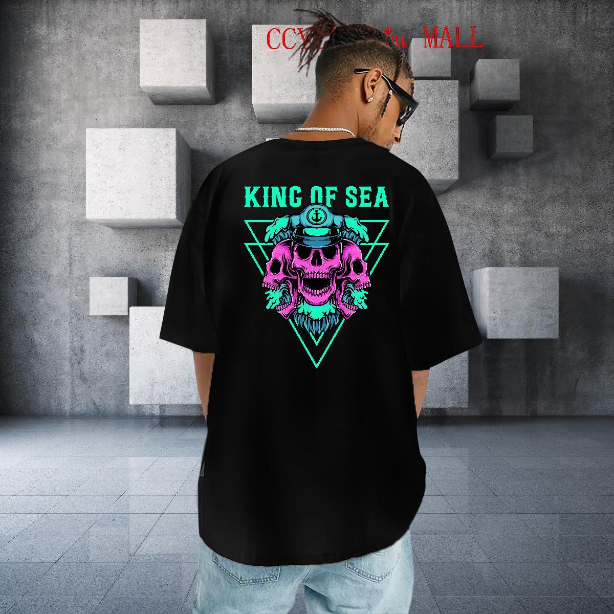 Cool Men T Shirts 230g Pure Cotton skull Casual Custom Print Oversized Breathable Soft Mens Tshirts New Designer Wear