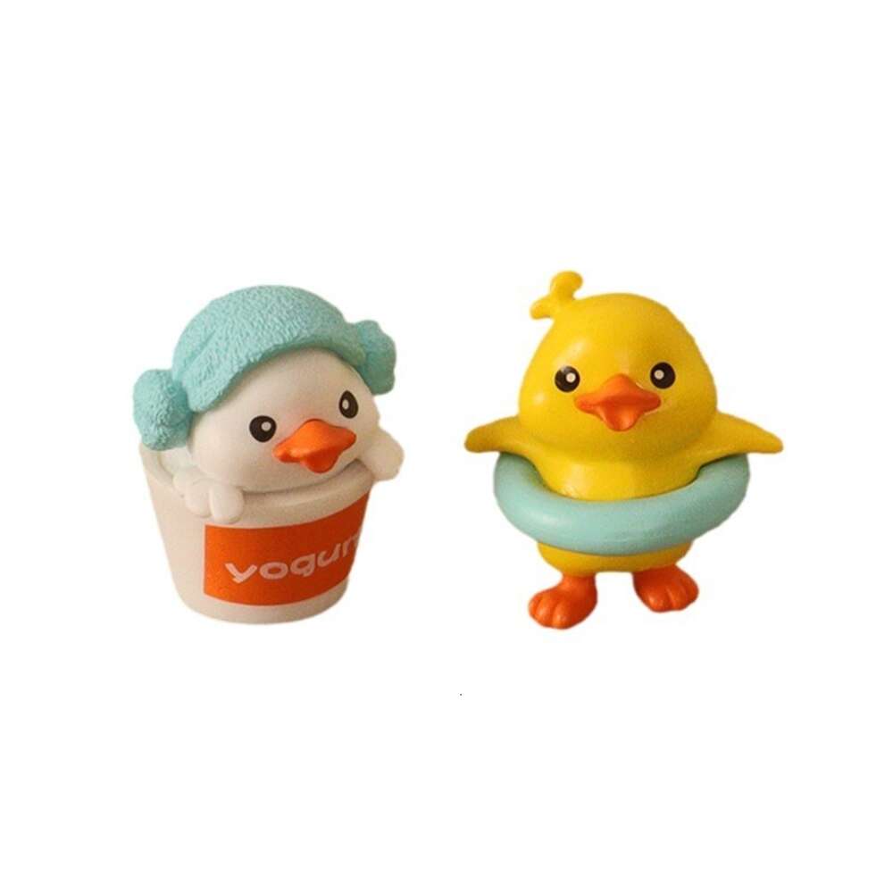 Charming Small Plastic Bathing Duck Sculpture Perfect Desk Accessory and Collectible Art Piece
