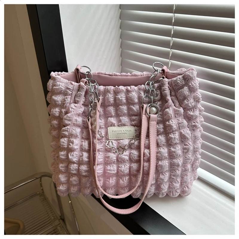 Women Shoulder Bag Quilted Padded Fashion Pleated Bubbles Cloud Bags Large CapacityTote Bucket Ruched Handbags 240816Z