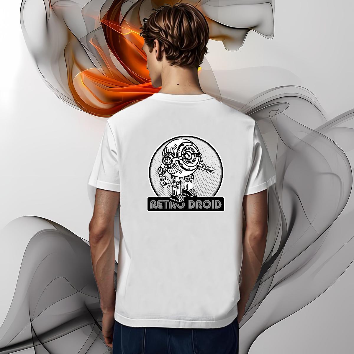Cool Man T Shirts 230g Pure Cotton robot Spring Summer Black White Breathable Crew Neck Men Tshirts New Designer Tee Shirt