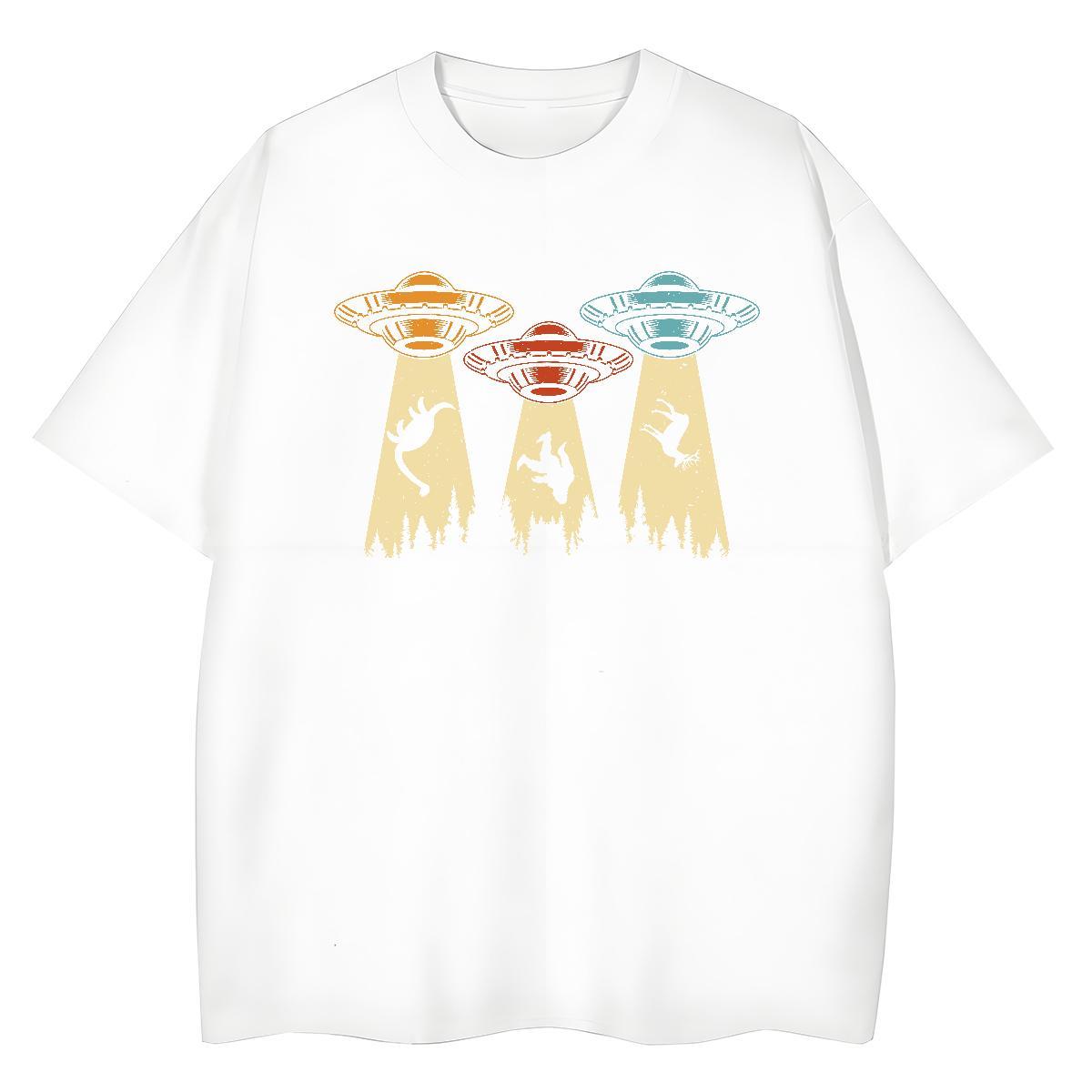 Loose Fit T Shirts Men 100% Cotton 230g ET Anime Printing Street DIY Printed O-Neck Short Sleeve Men Tees New Arrival Tops