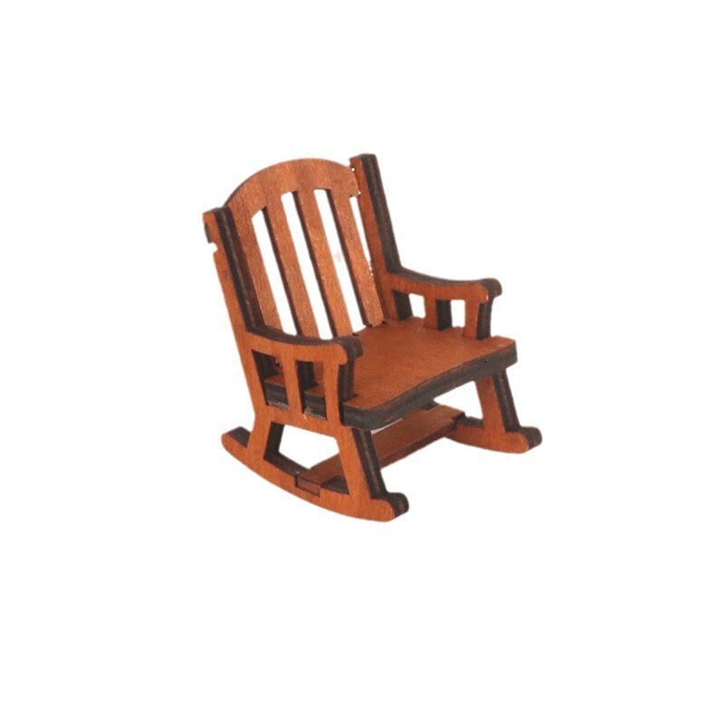 New Creative Resin Crafts Micro Landscape Mini Rocking Chair Character Reading Scene Dollhouse Home Decoration