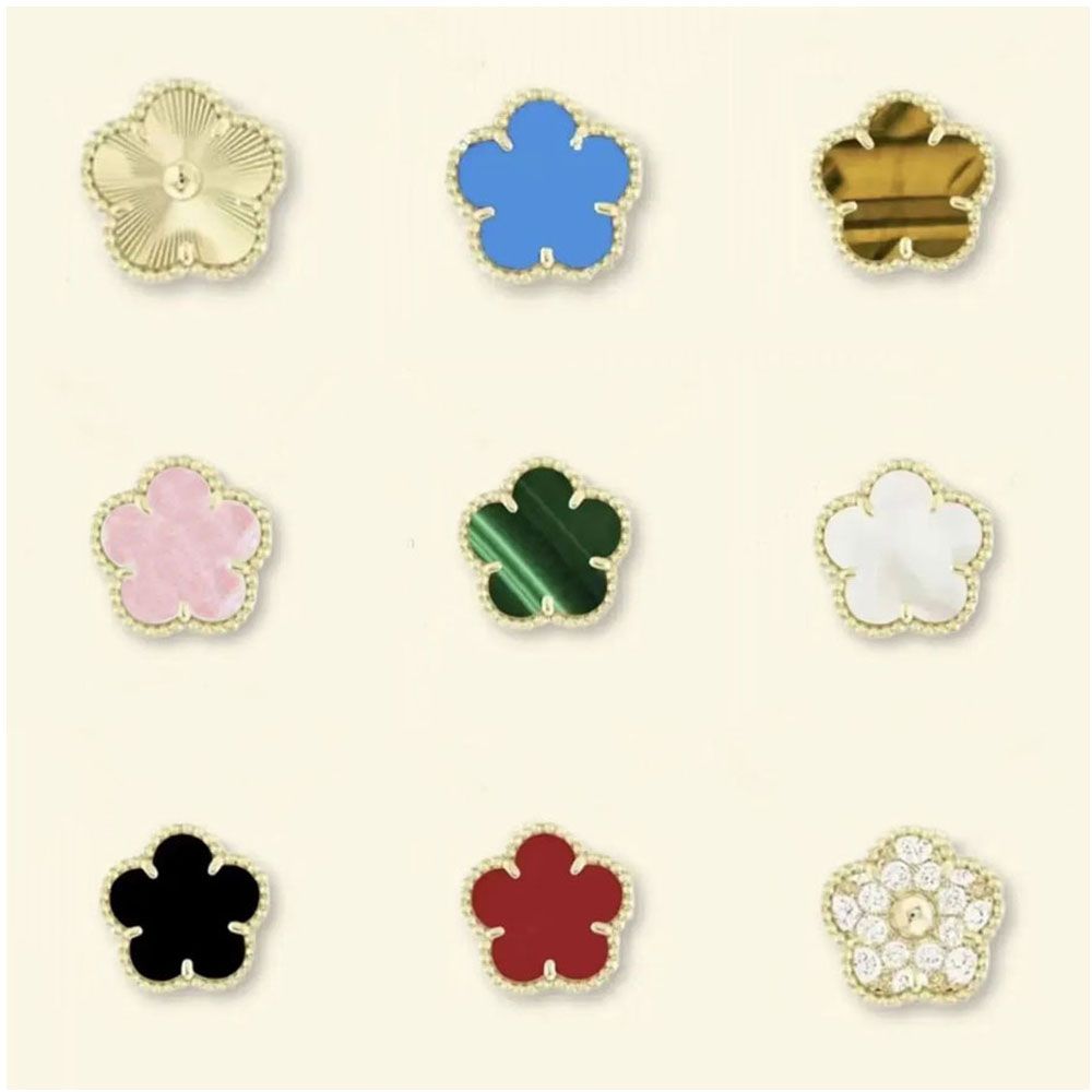 15mm Fashion Stud Earrings designer Earring Mother Of Pearl Luxury Jewelry for Women Designer Ear Ring 18K Gold Silver Plated Shell Party Wedding Gift