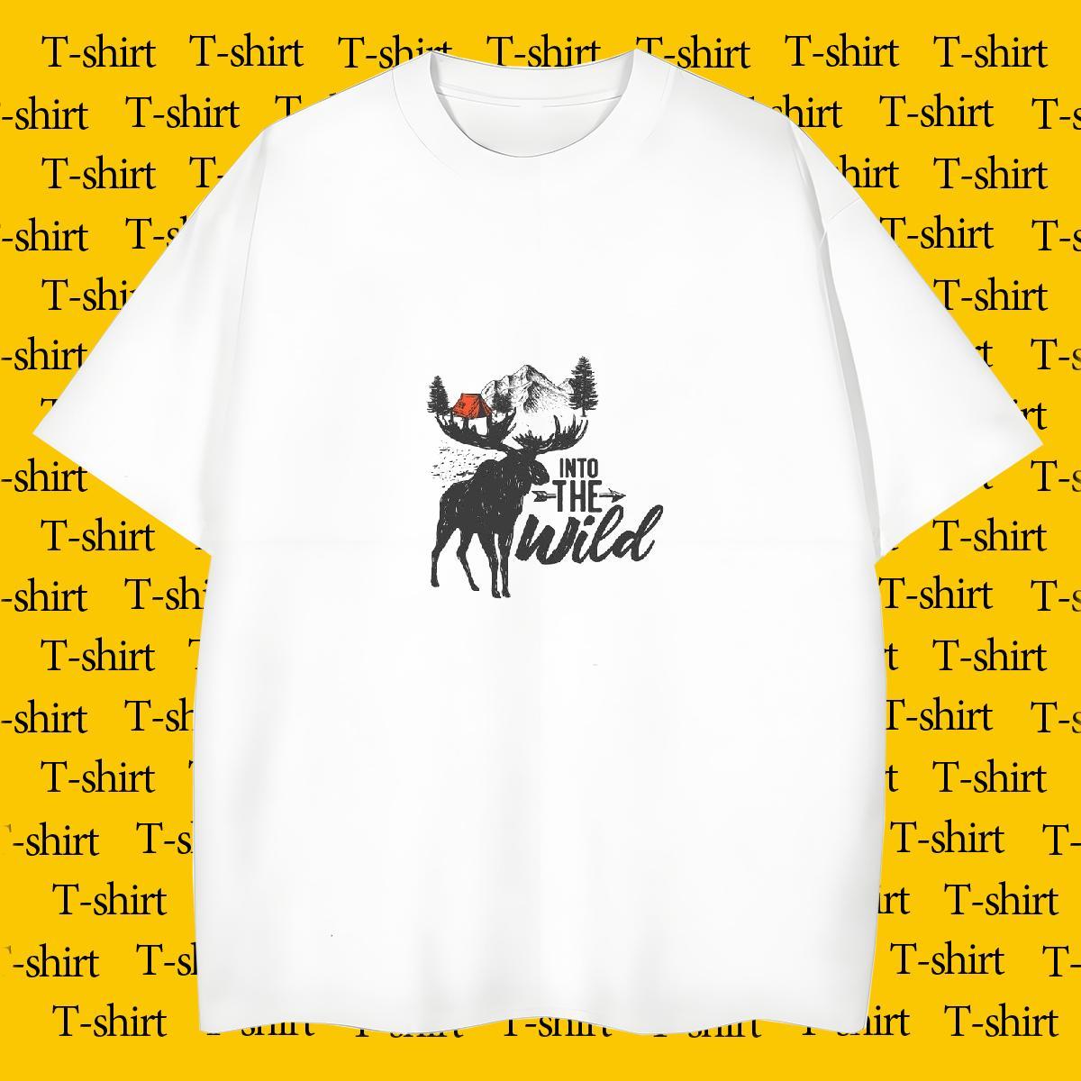 Comfortable T Shirts Men 230g 100% Cotton mountains Hip Hop Custom Printing Breathable Crew Neck Tshirts Brand Clothes