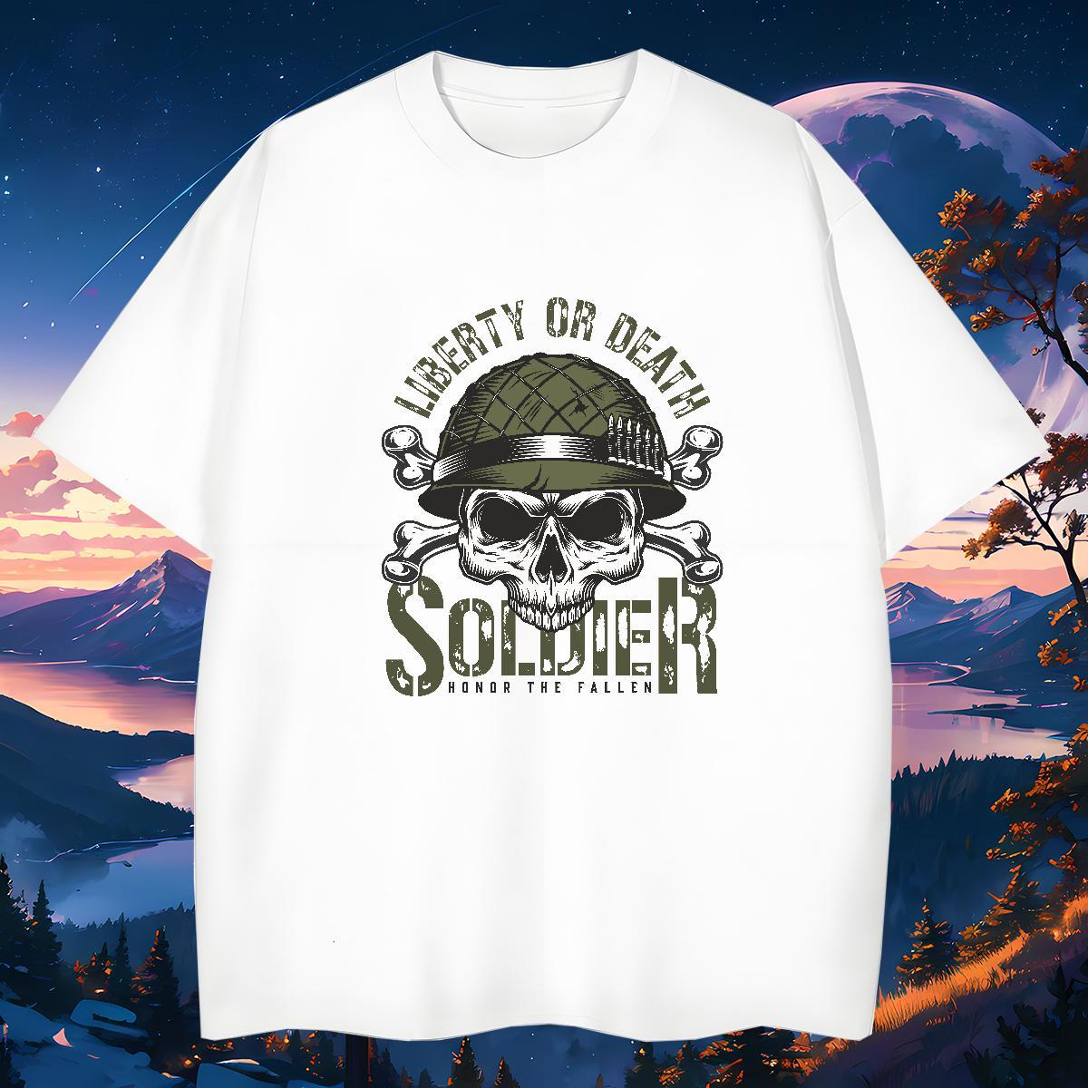 Designer T-Shirts for Men 230g 100% Cotton skull High Street Hip Hop DIY Printed Breathable Short Sleeve Mens Tshirts 2024 Top Tees