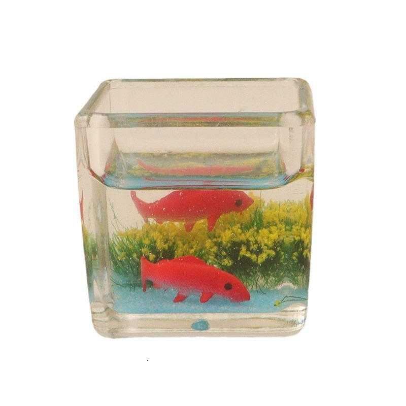 Miniature simulation ins square goldfish creative doll house model micro landscape fish tank DIY decoration ornament