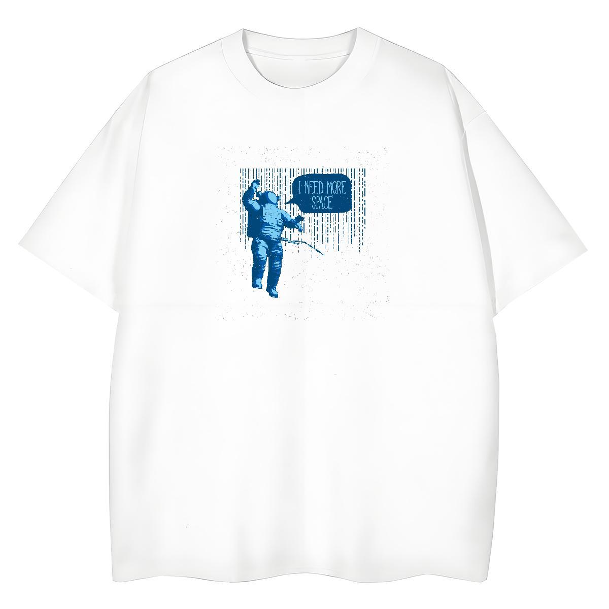 Unisex T Shirts Men 230g Cotton spaceman Outdoor Custom Print Plus Size Breathable Short Sleeve Tshirts 2024 DIY Tees Shirts