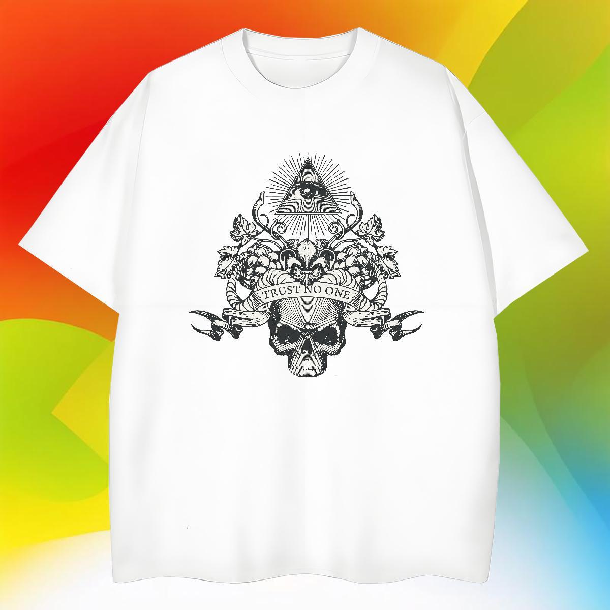 Free Shipping Men T Shirts 100% Cotton 230g skull Street Casual Plus Size Cartoon Breathable Short Sleeve Mens Tshirts Designer Tee Shirt