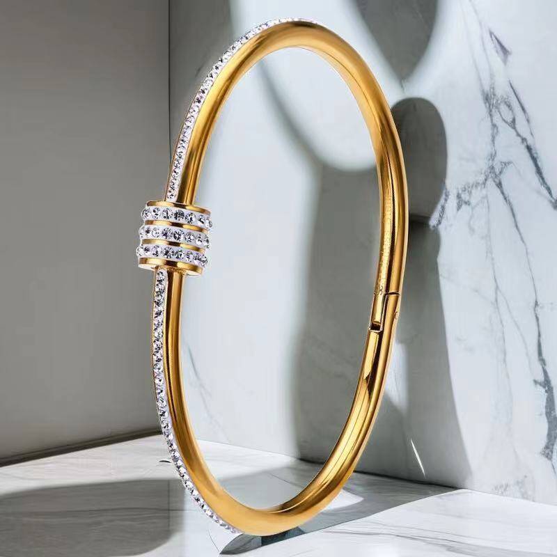 designer bracelet bangle Knot Designer jewelry Double e Rope Womens Minority Gold Sier Shining Crystal Dia Bangles Jewelry party gift