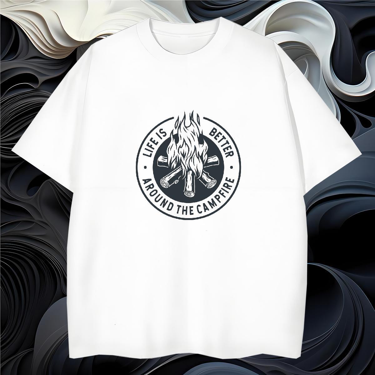 Loose T-Shirts 230g 100% Cotton letter Street Wear Asian Size Breathable Crew Neck Couples T Shirts Fashion New Tops Shirt