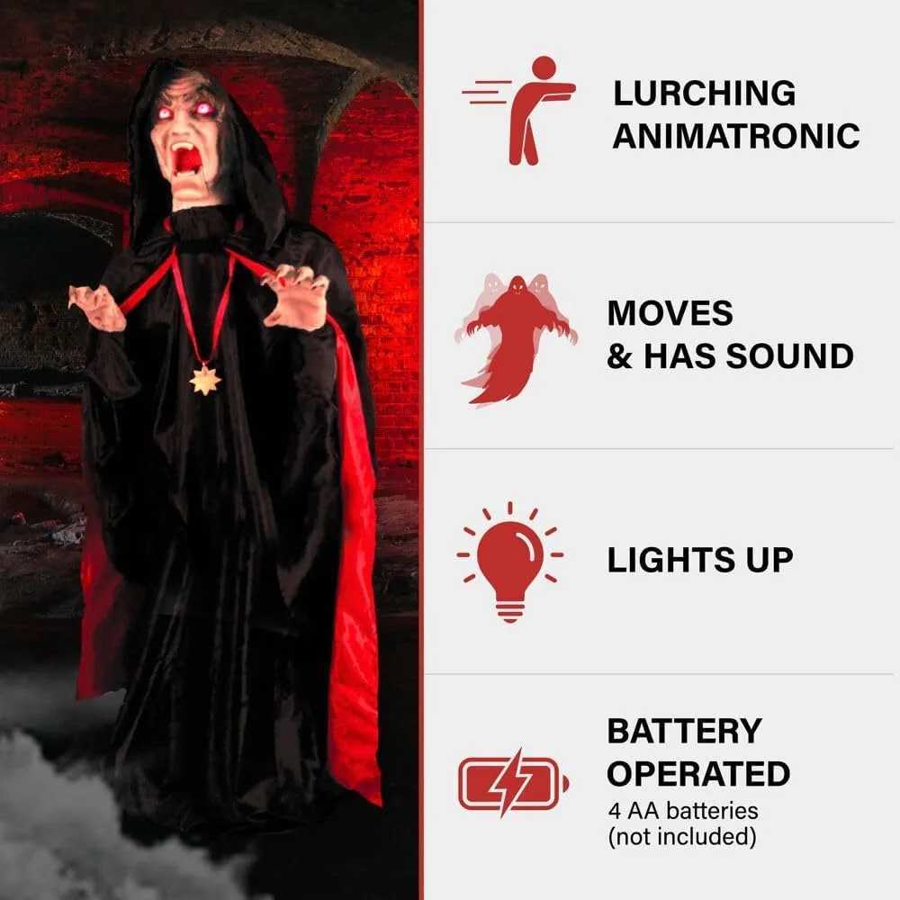 Lunch Halloween animation used for indoor or covered outdoor creepy Halloween decorations plug-in or battery powered HalloweenX240817