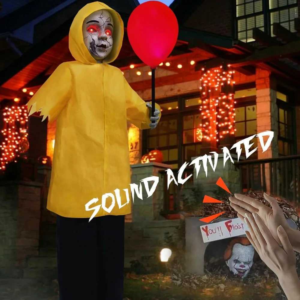 4-foot life size animated prop with glowing balloons sound activated sensors and terrifying party decorations both indoors and outdoorsX240817