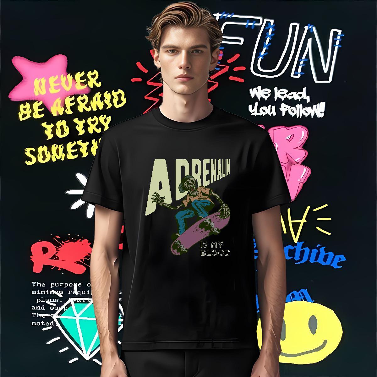 Wholesale T-Shirts 230g Cotton skull Home Outdoor Custom Cartoon Pure Cotton Men Tshirts Fashion Designer Clothings