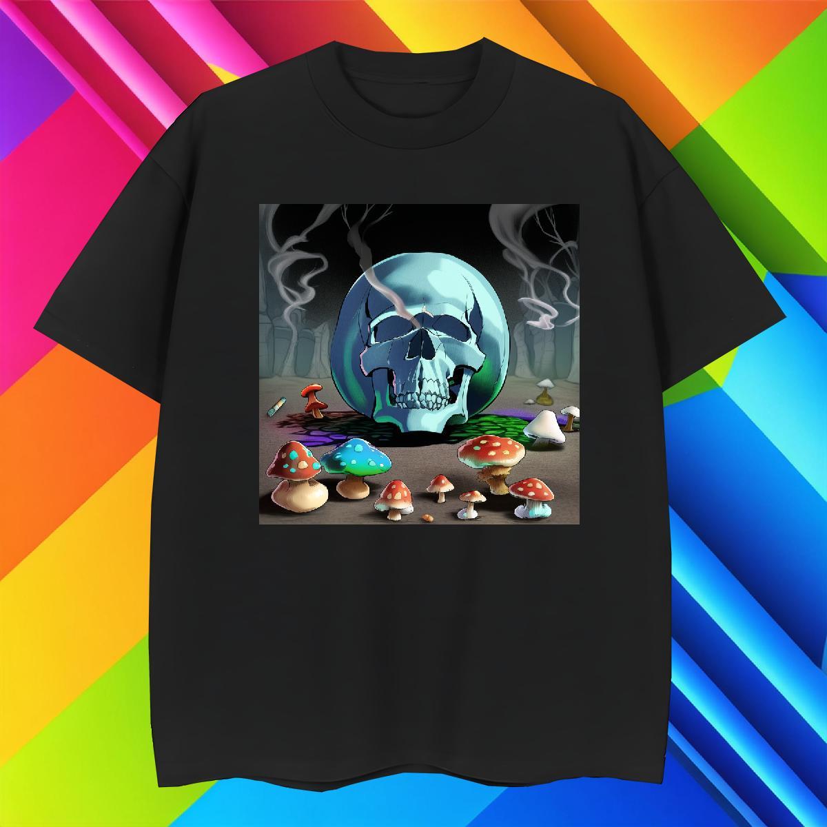 Cool Design T-Shirts 230g Cotton skull Outdoor Custom Printing Breathable Crew Neck Men Tops Tees Casual New Clothings
