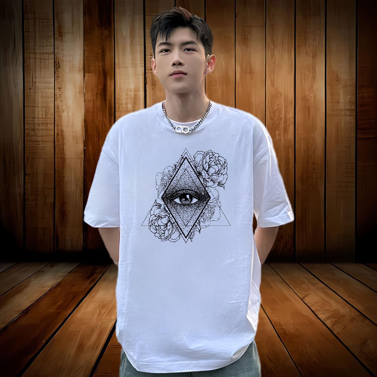 Unisex T-Shirts 230g Cotton eye of the devil Spring Summer Floral Print Pure Cotton Tshirt for Man Woman Designer Wear
