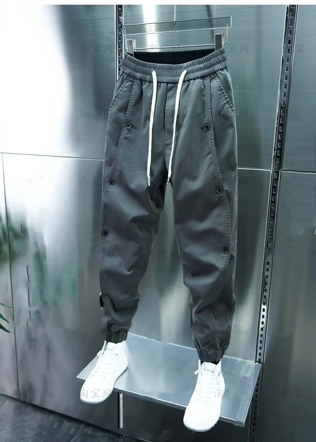 Cargo pants Joggers Harem Pants For Men Clothing All Match Fashion Buttons Decor Slim Fit Casual Trousers Autumn Winter 240816