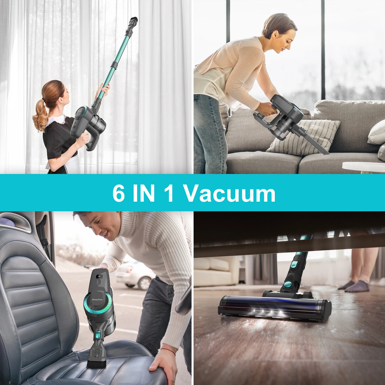 YISORA N300 Cordless Upright Vacuum Cleaner 20Kpa Ultra Lightweight Stick Vacuum for Carpet Hard Floor Car Pet Hair 240816