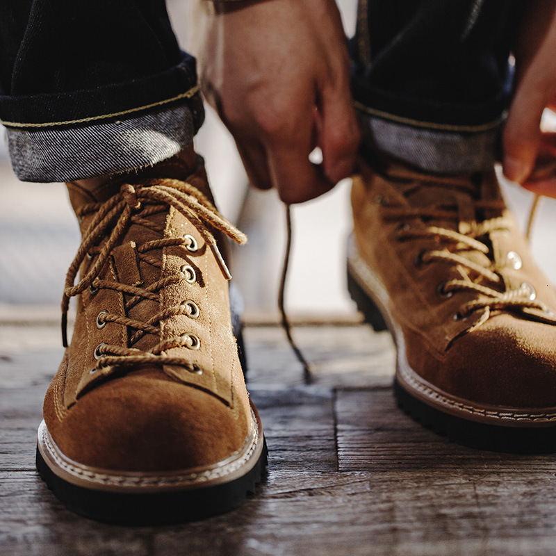 Maden Men's Spring New Face Boots, British Style Low Cut Martin Trendy Casual Shoes, Short Boots