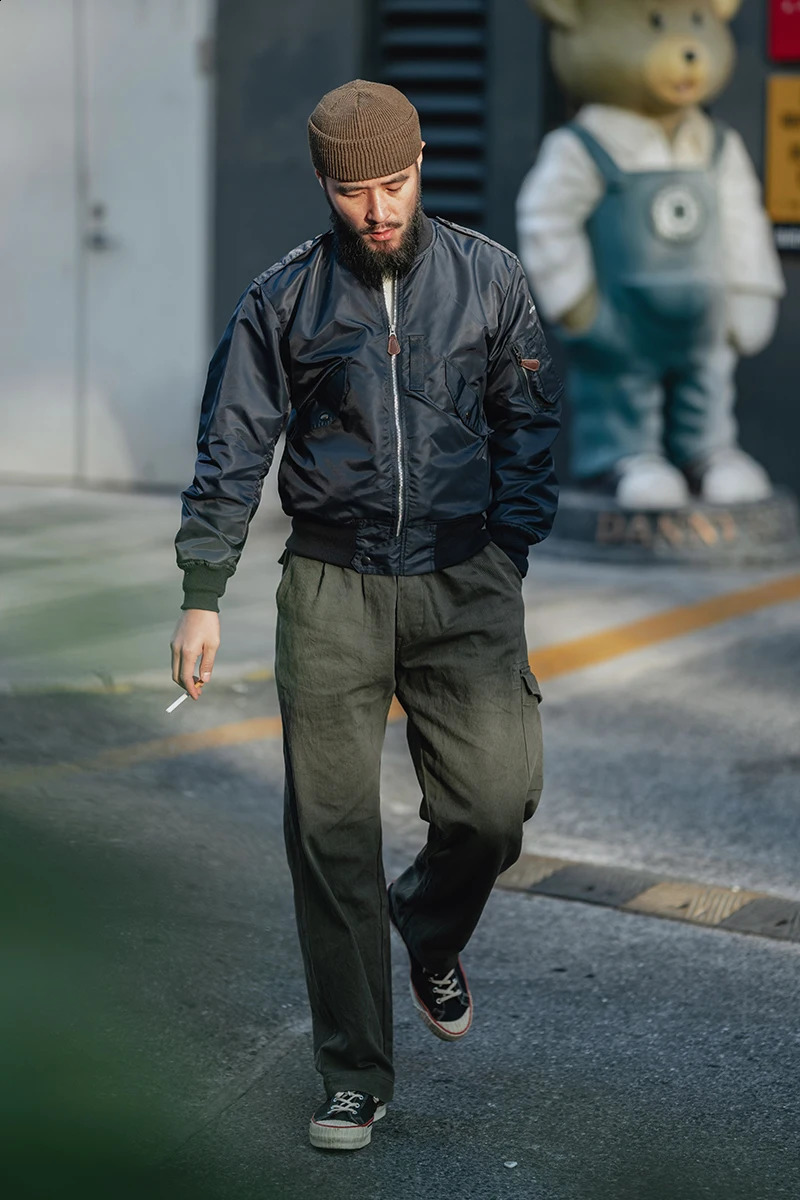 Bronson Type L2A bomber jacket waterproof nylon military flight blue 240816