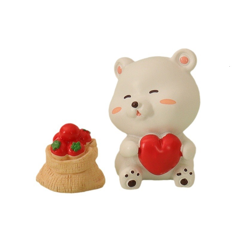 Cartoon Mini Ins Love Bear Fruit Micro Landscape Creation Baby House DIY Accessories Home Desktop Decoration
